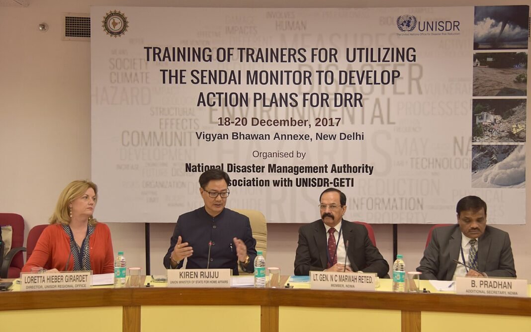 UNDRR and Ashley Lashley Foundation Cultivate Youth Resilience Leaders The Minister of State for Home Affairs, Shri Kiren Rijiju addressing the programme ‘Training of Trainers for utilizing the Sendai Monitor to develop Action Plans for DRR’, organised by the National D…