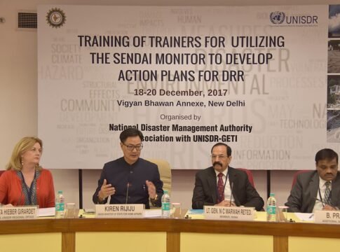 The Minister of State for Home Affairs, Shri Kiren Rijiju addressing the programme ‘Training of Trainers for utilizing the Sendai Monitor to develop Action Plans for DRR’, organised by the National D… The Minister of State for Home Affairs, Shri Kiren Rijiju addressing the programme ‘Training of Trainers for utilizing the Sendai Monitor to develop Action Plans for DRR’, organised by the National D…