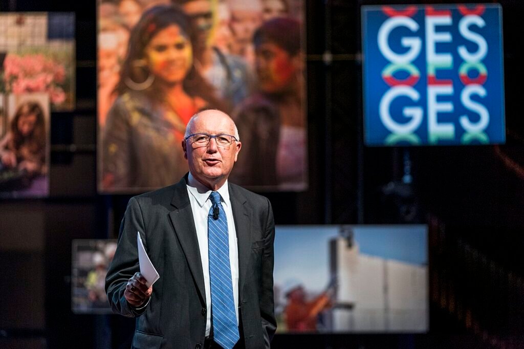 U.S. Ambassador to the Kingdom of the Netherlands Pete Hoekstra shares remarks during the Finance Forum Session at the 2019 Global Entrepreneurship Summit on June 4, 2019 in the Hague. (GES photo by …