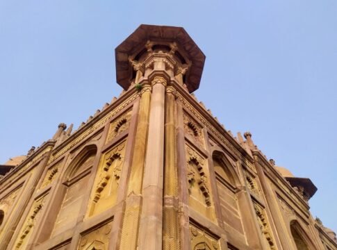 Upward view of Mughal architecture at Khusro Bagh, Prayagraj, India. Upward view of Mughal architecture at Khusro Bagh, Prayagraj, India.