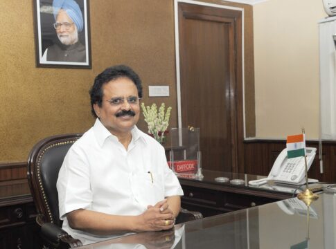 Dr. E M S Natchiappan, takes over the charge of Minister of State for Commerce & Industry, in New Delhi on June 18, 2013.