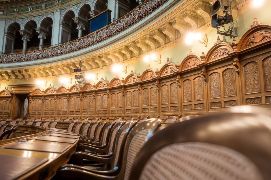 Centre Amends Inter-State Council Rules for UT LG Participation During President’s Rule Interior view of the elegant Swiss Parliament council chamber in Bern, Switzerland.