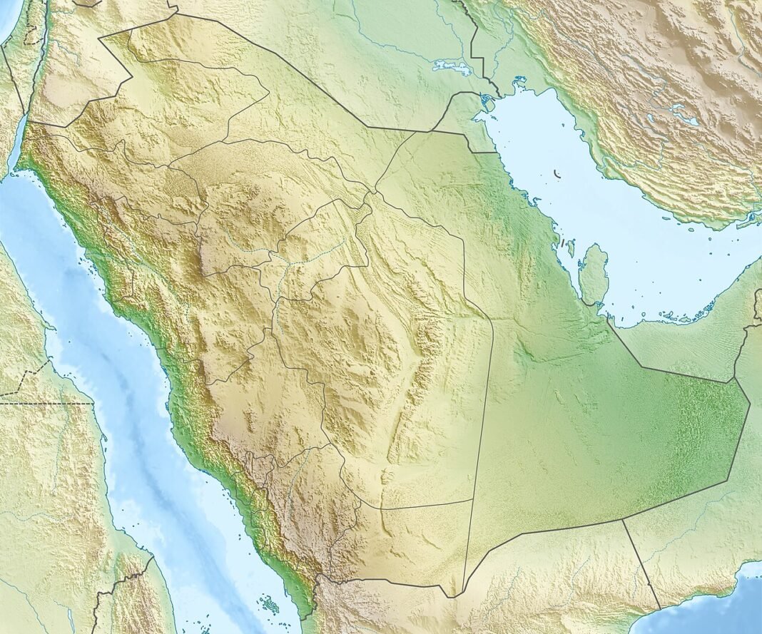 Saudi Arabia Intercepts Drone Near Mecca; Houthis Deny Targeting Holy City Physical location map of Saudi Arabia