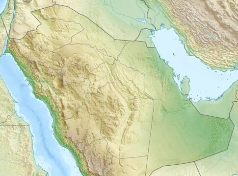 Physical location map of Saudi Arabia Physical location map of Saudi Arabia