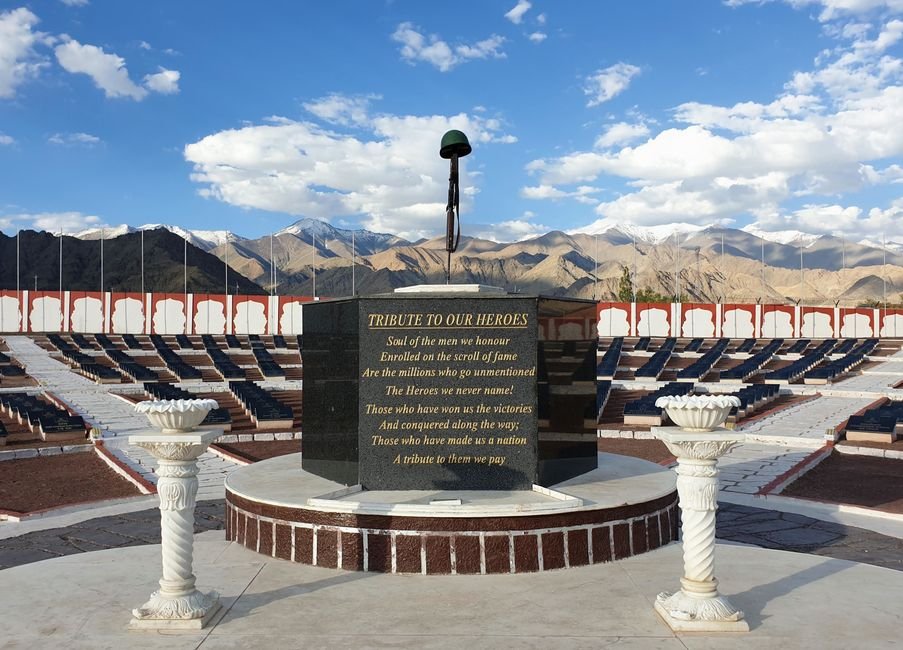 Ladakh Gears Up for Kargil-Leh Padyatra; KDA Pledges Full Support The Kargil War Memorial honor fallen soldiers with mountainous backdrop in Ladakh.
